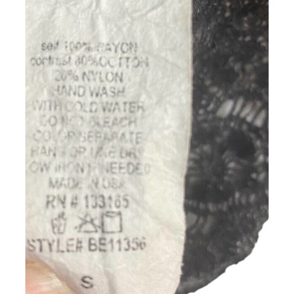 Altar'd State Black Distressed Sleeveless Semi Sheer Lace Square Tank Size Small - Picture 3 of 6